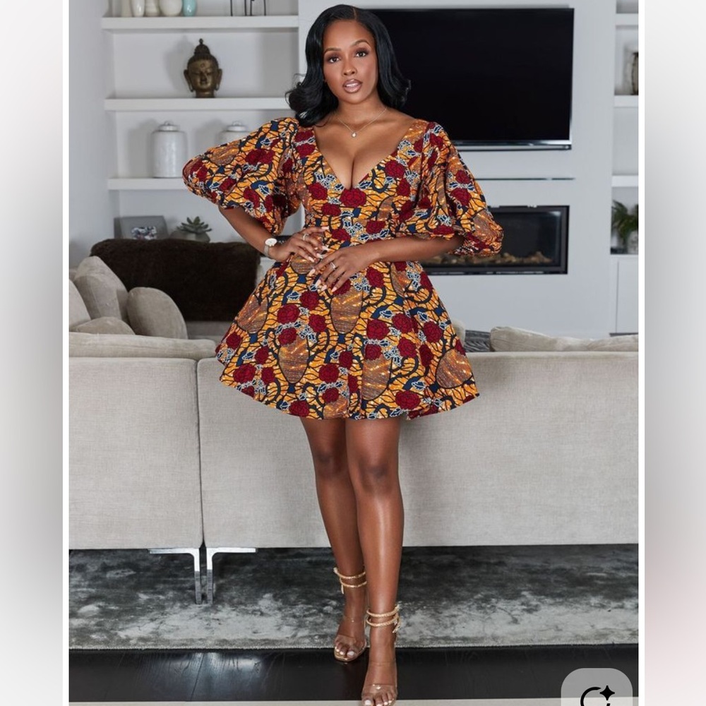 GRASS FIELDS Aamina African Print Dress
